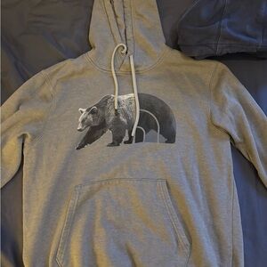 The North Face Gray Hoodie with Bear Graphic